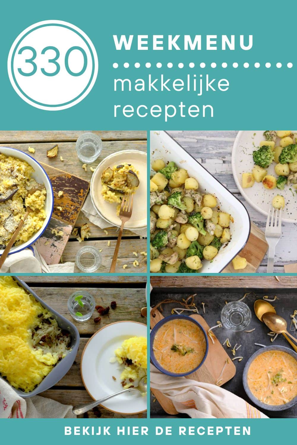 Weekmenu recepten voor het avondeten