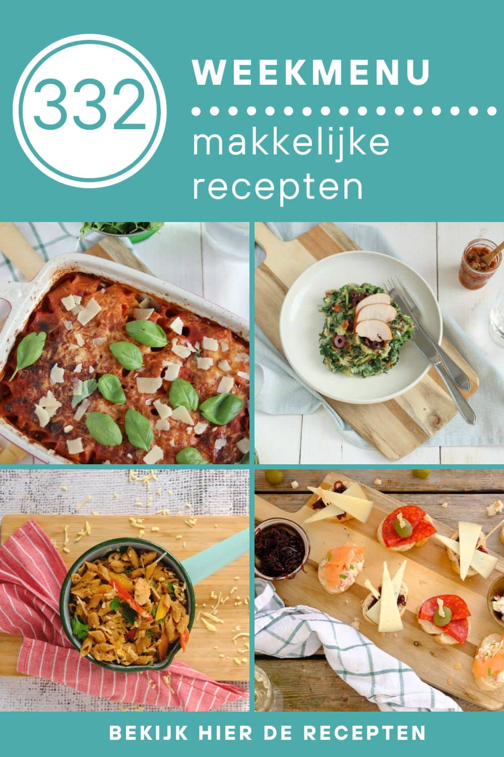 Weekmenu recepten voor het avondeten