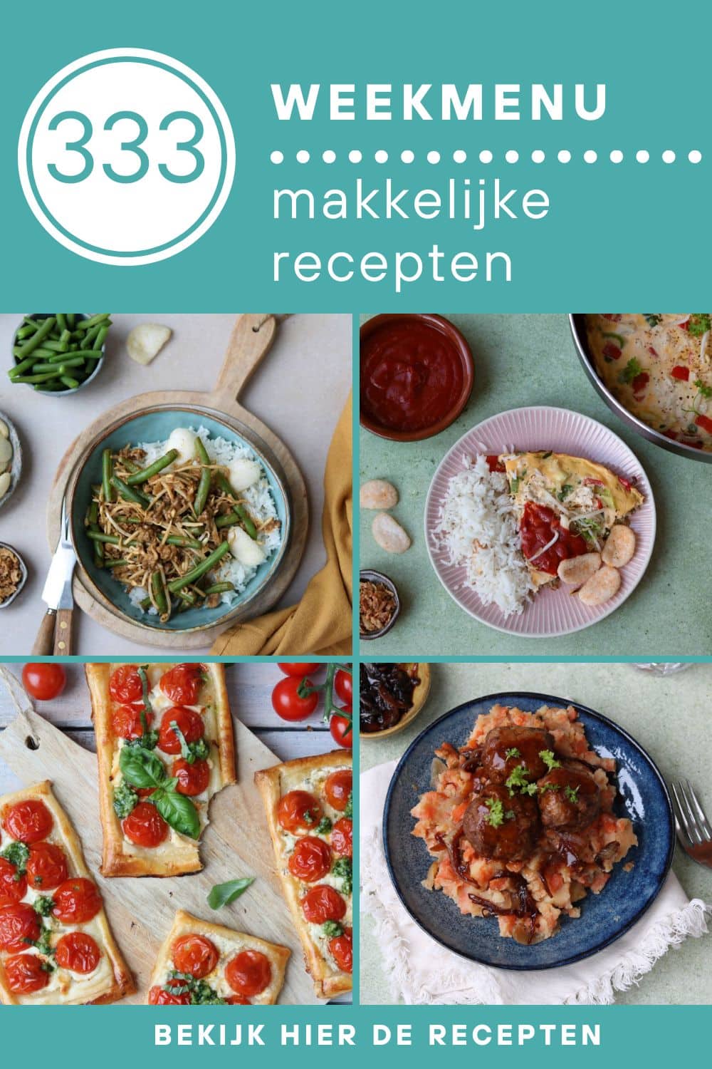 Weekmenu recepten voor het avondeten
