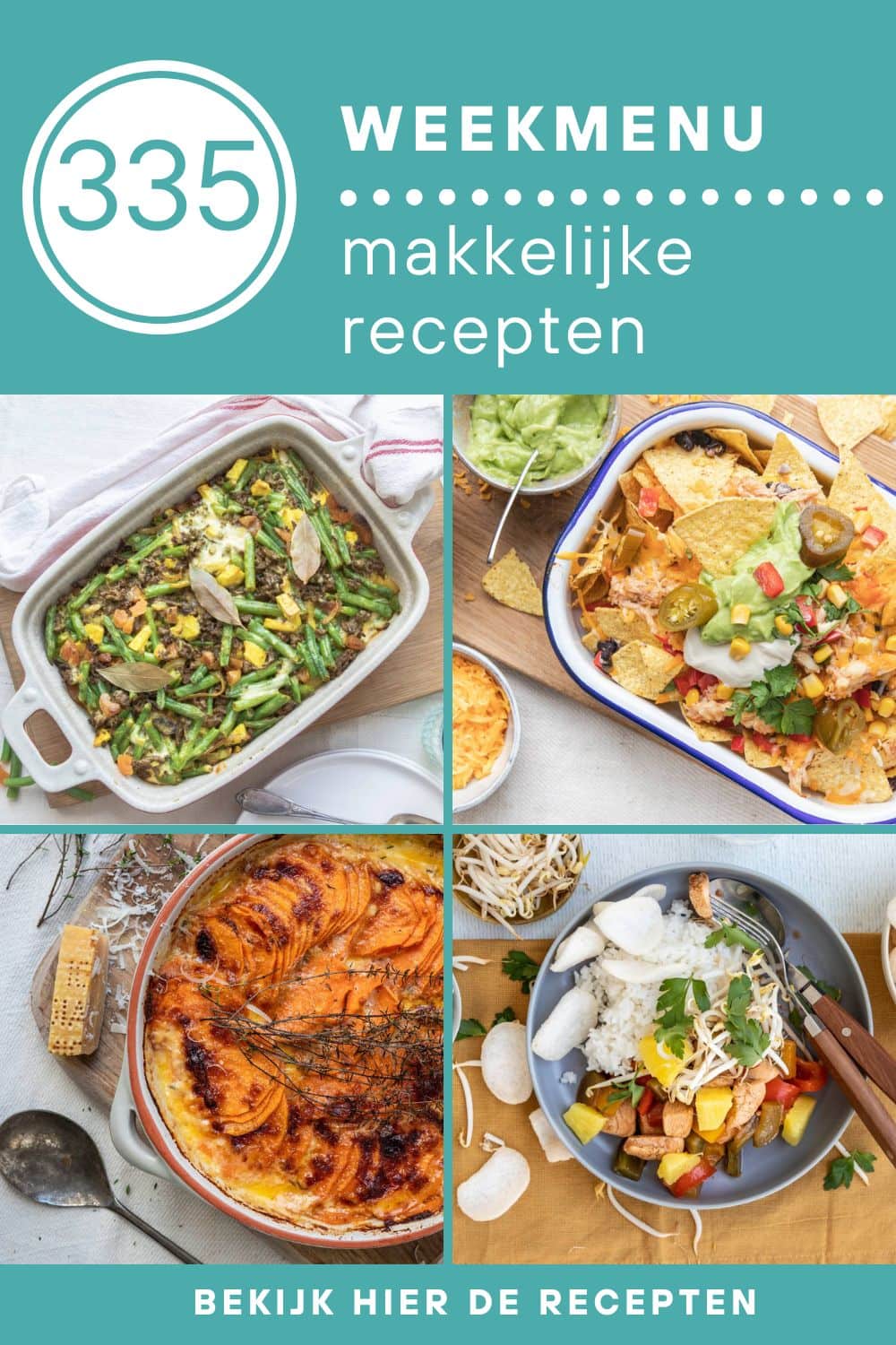 Weekmenu recepten voor het avondeten