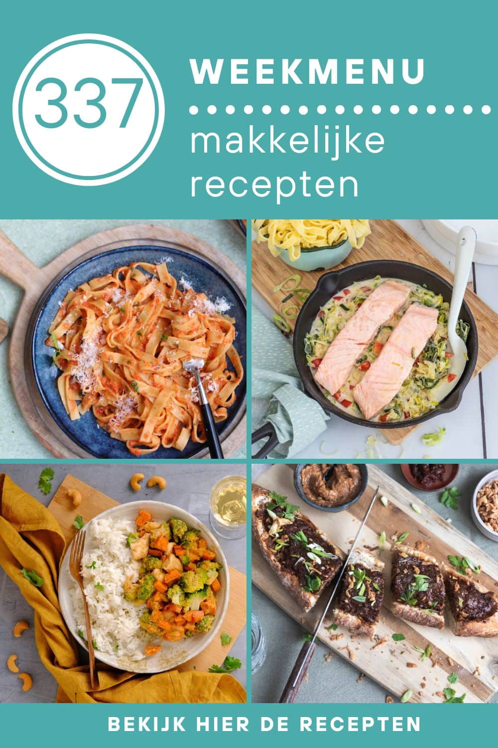 Weekmenu recepten voor het avondeten