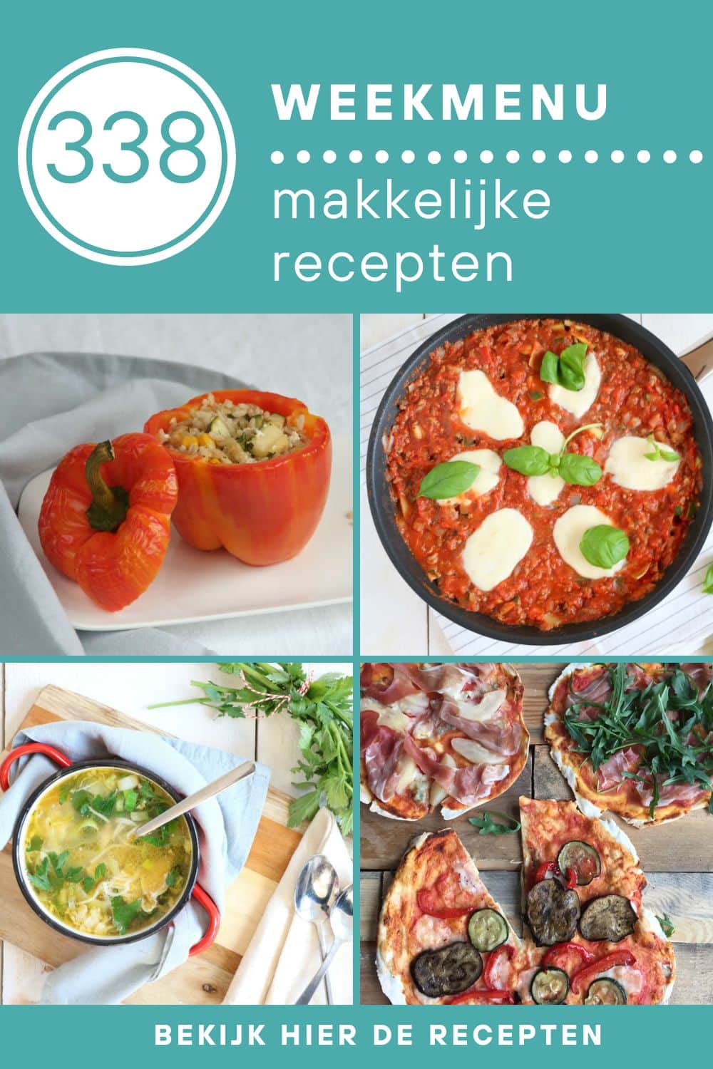 Weekmenu recepten voor het avondeten