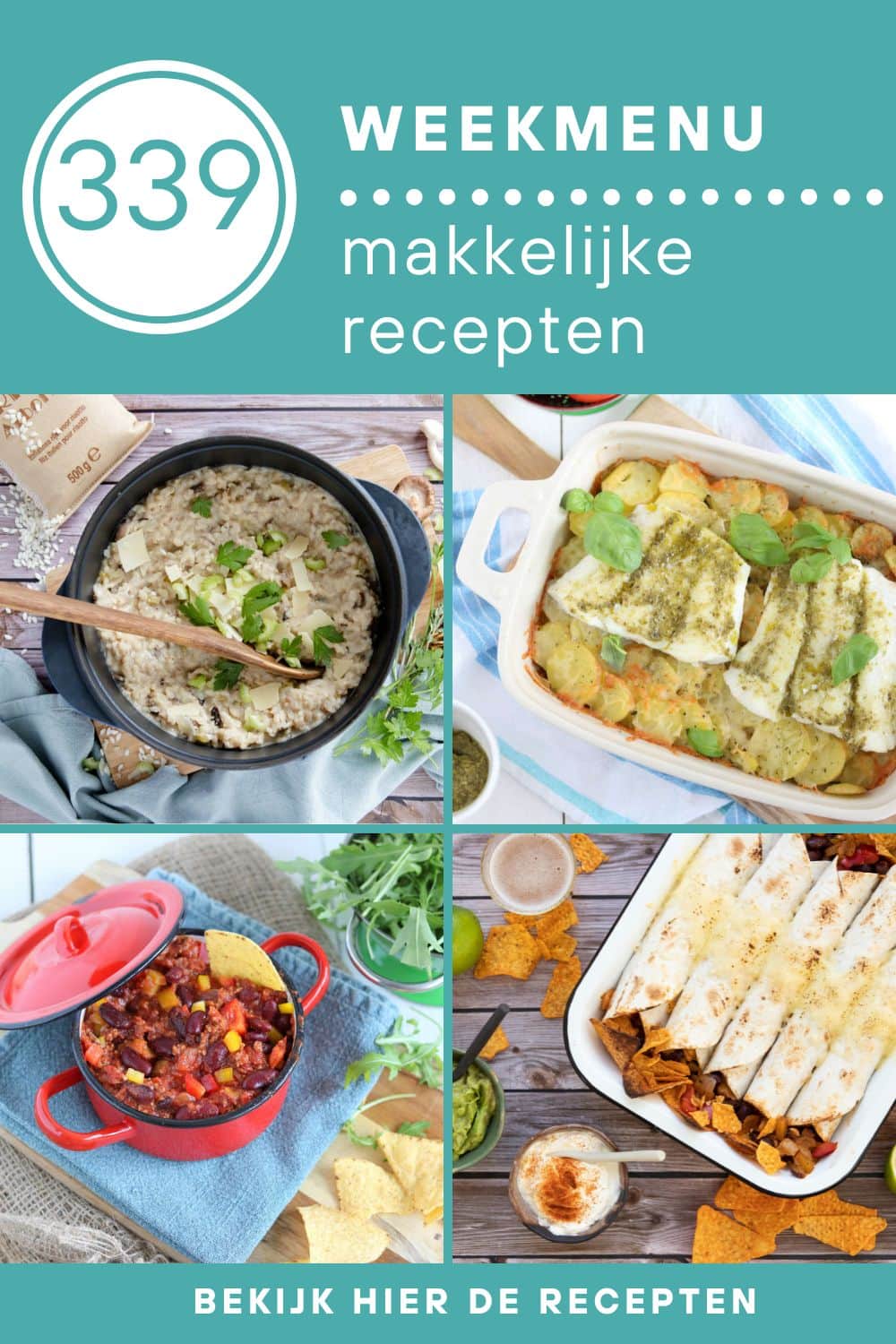 Weekmenu recepten voor het avondeten