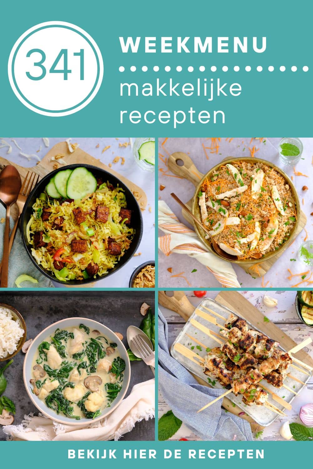 Weekmenu recepten voor het avondeten