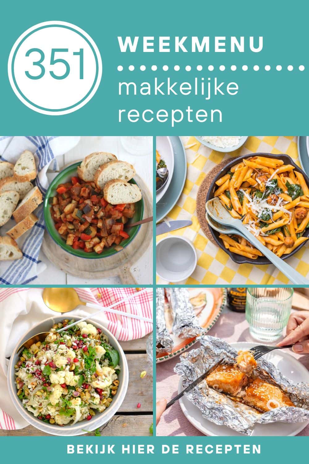 Weekmenu recepten voor het avondeten