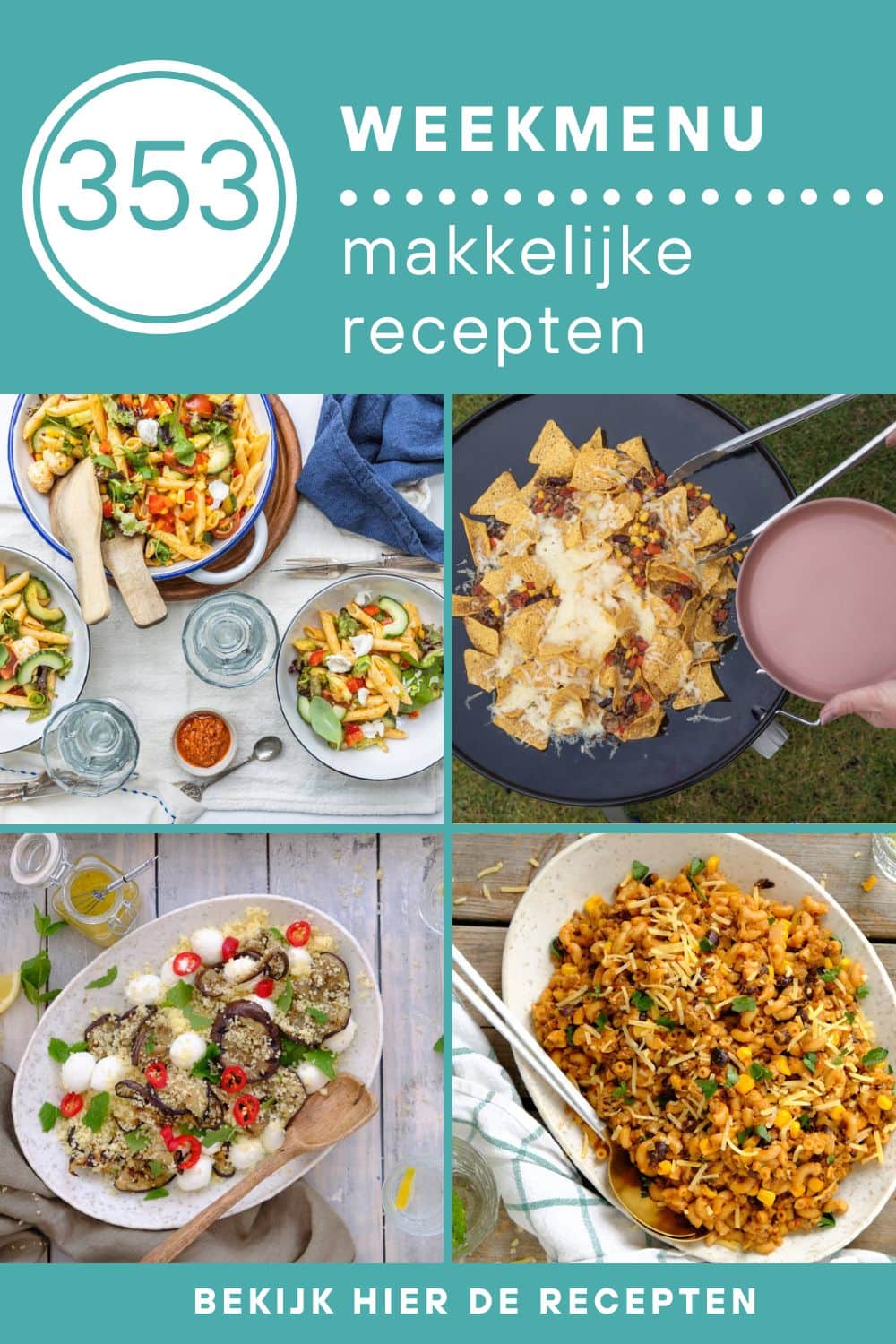 Weekmenu recepten voor het avondeten