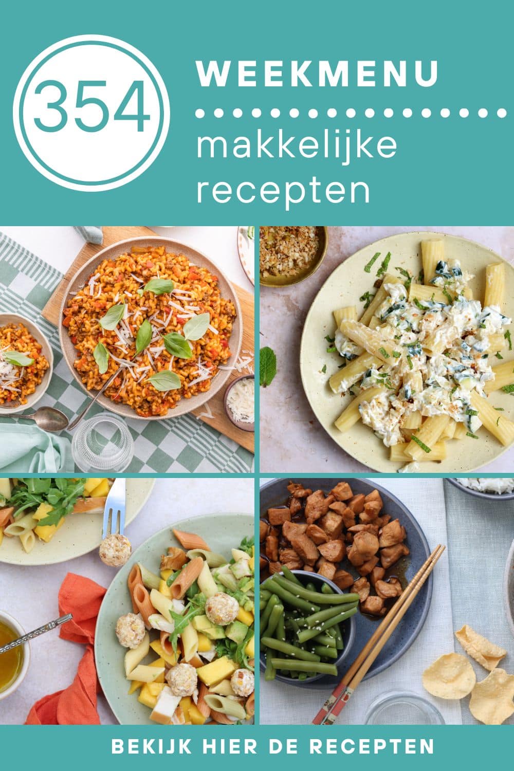 Weekmenu recepten voor het avondeten