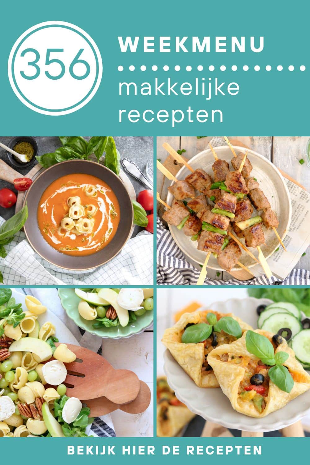 Weekmenu recepten voor het avondeten