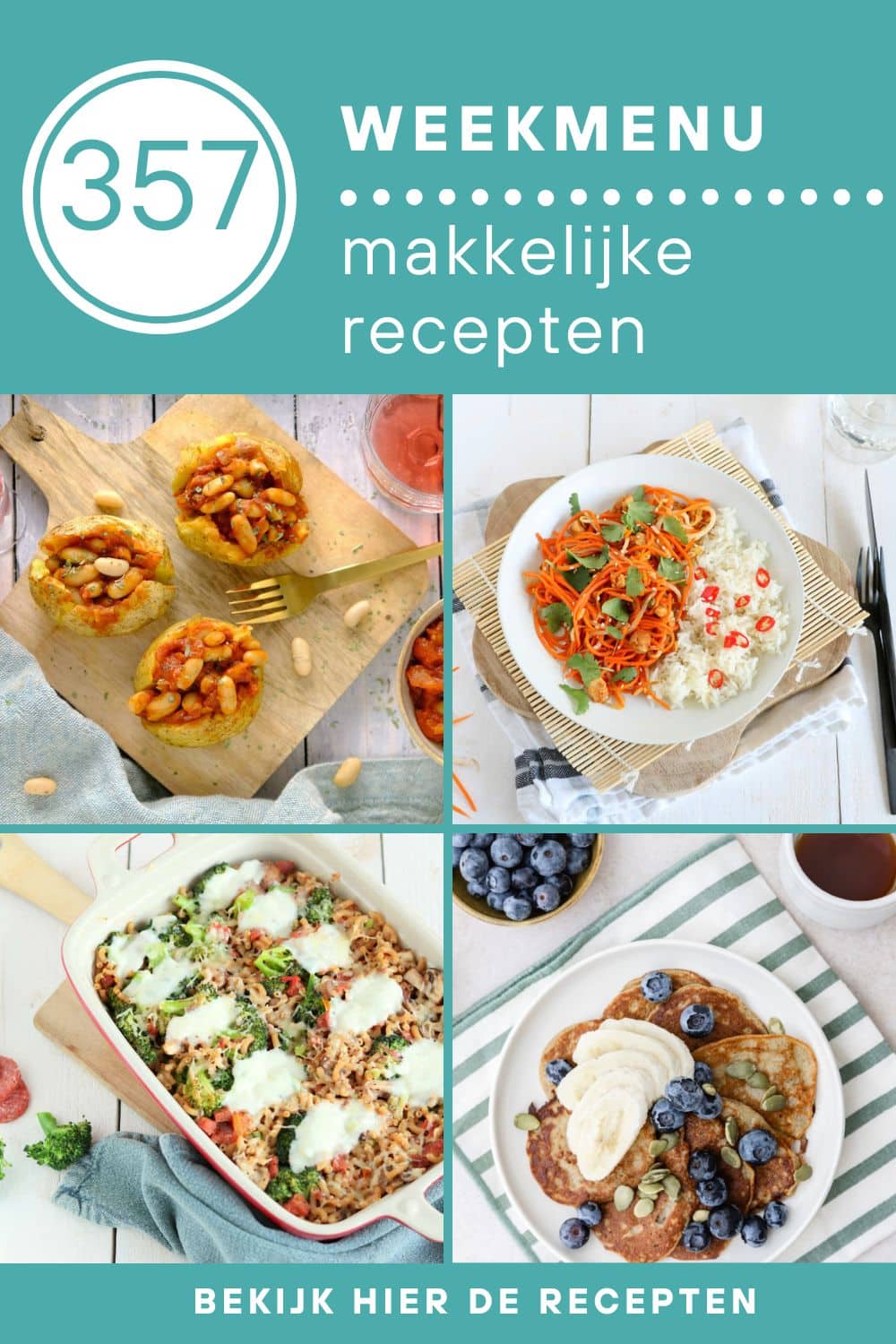 Weekmenu recepten voor het avondeten