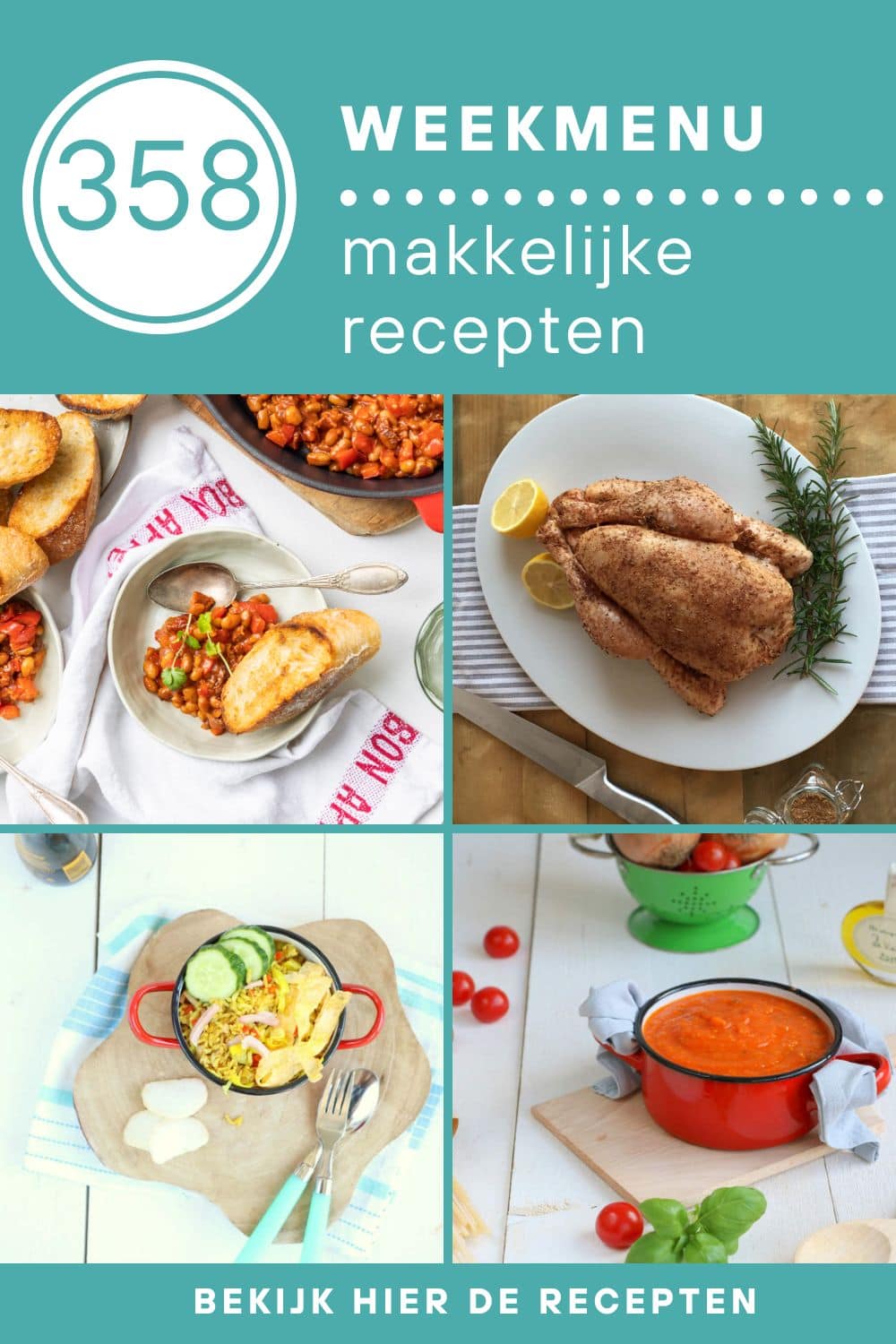 Weekmenu recepten voor het avondeten