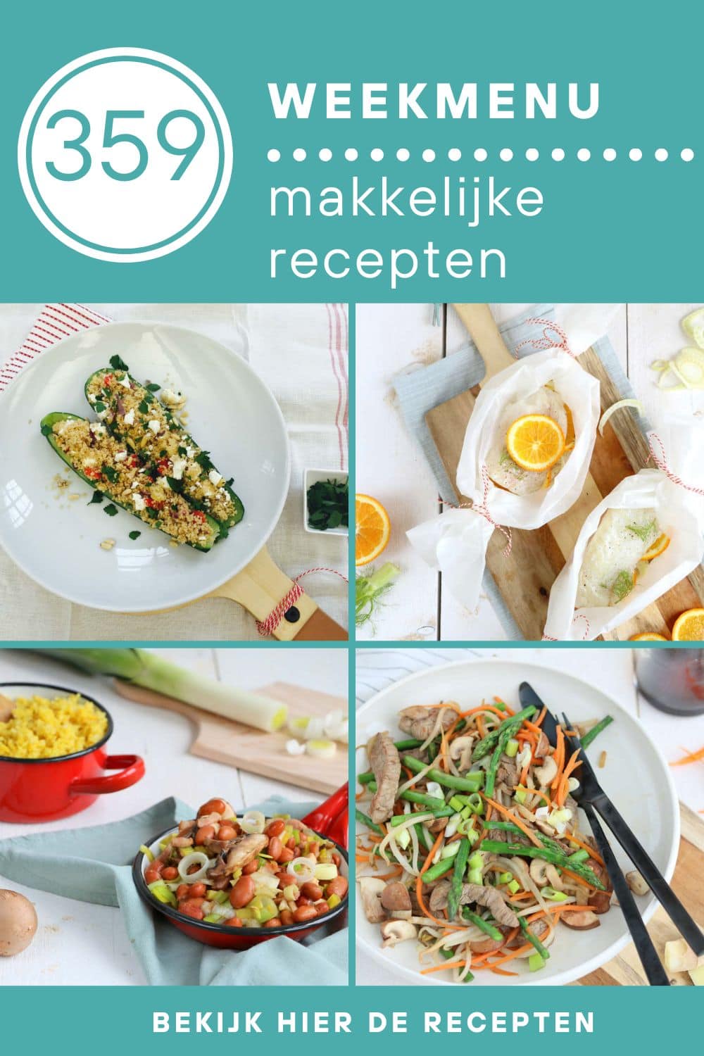 Weekmenu recepten voor het avondeten
