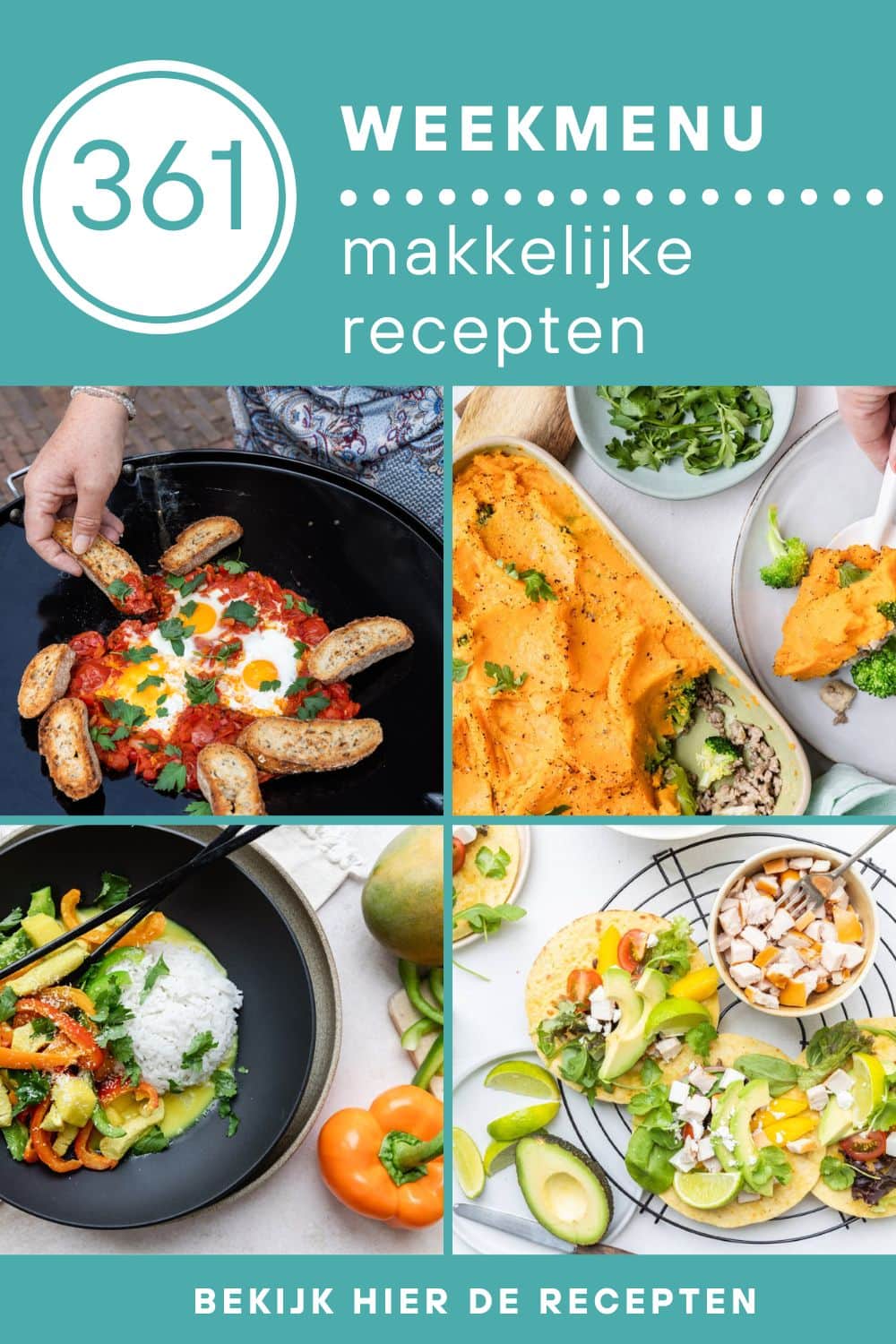 Weekmenu recepten voor het avondeten