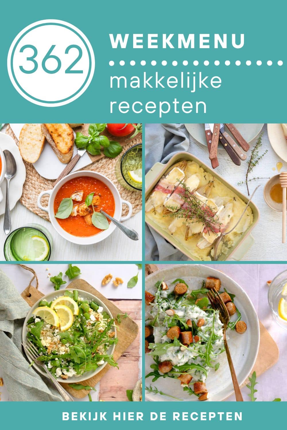 Weekmenu recepten voor het avondeten
