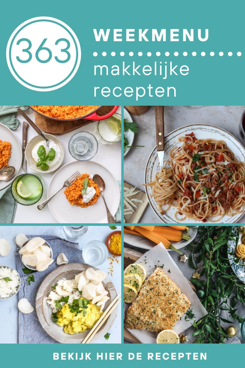 Weekmenu recepten voor het avondeten