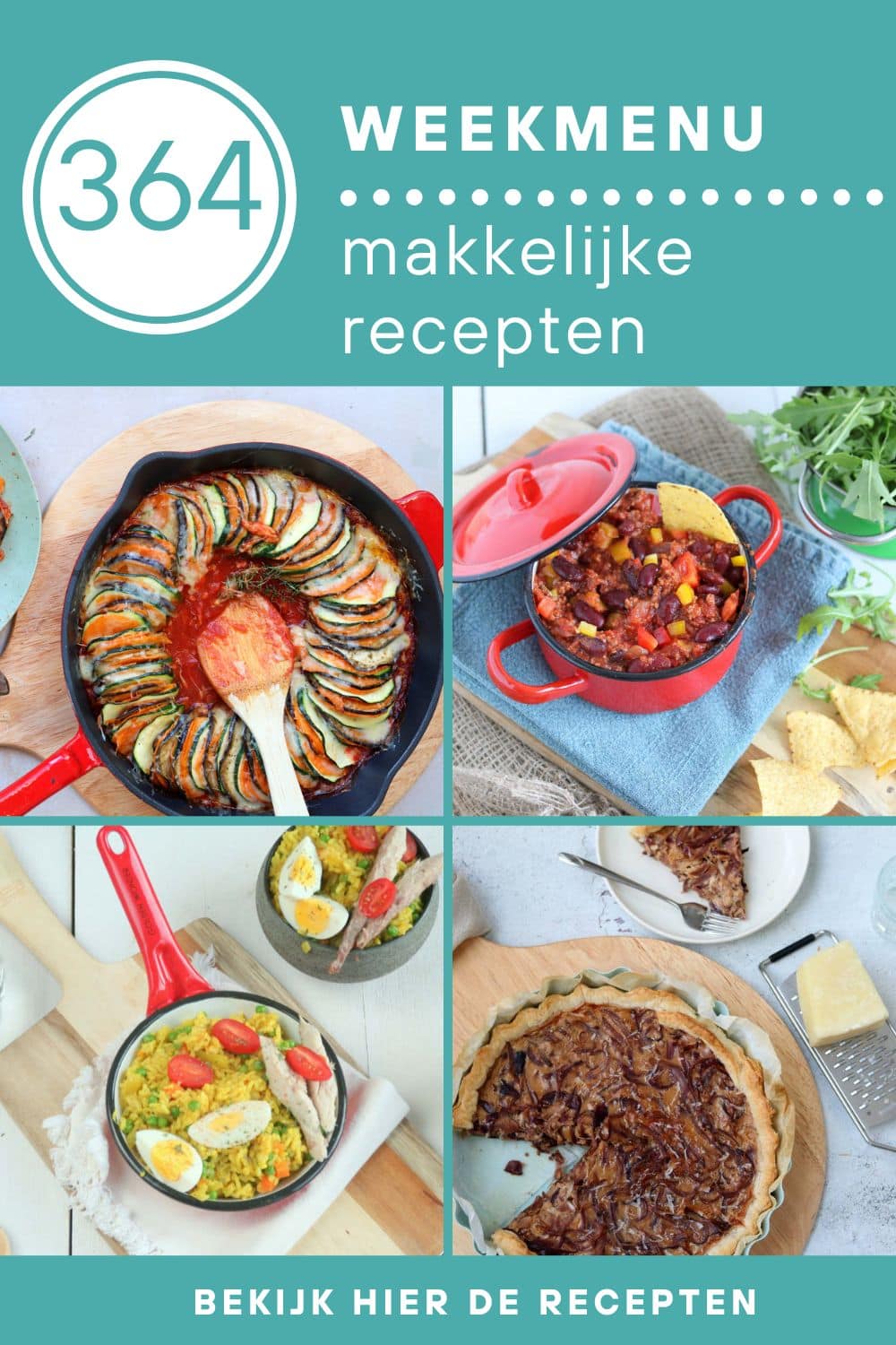 Weekmenu recepten voor het avondeten