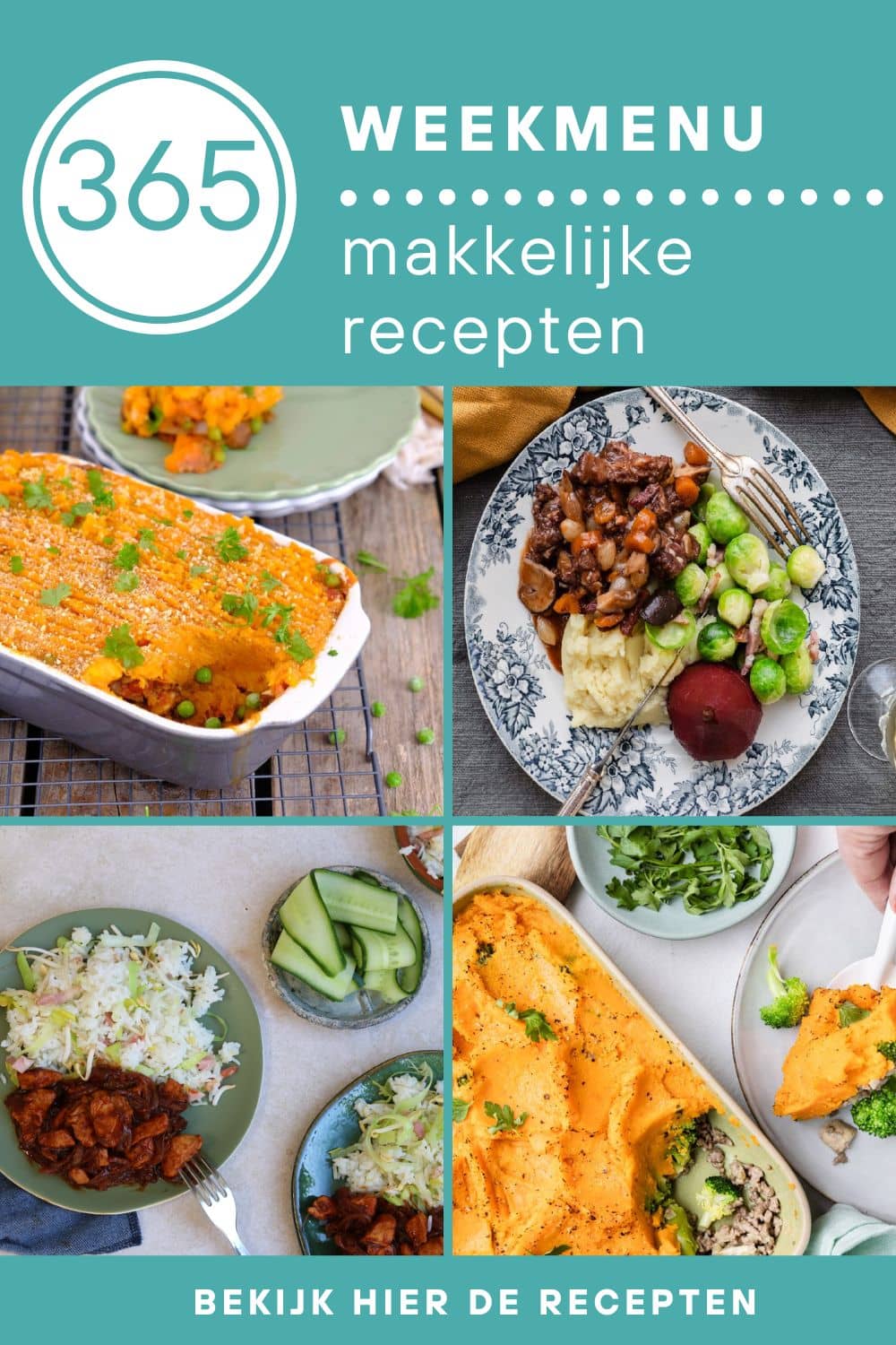 Weekmenu recepten voor het avondeten