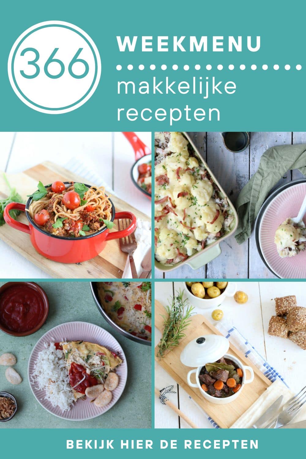 Weekmenu recepten voor het avondeten