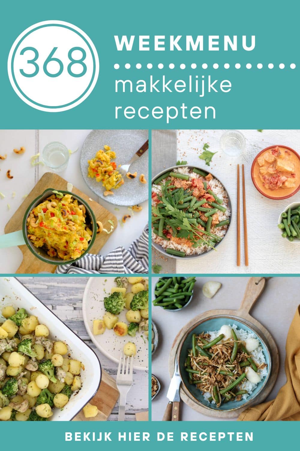 Weekmenu recepten voor het avondeten