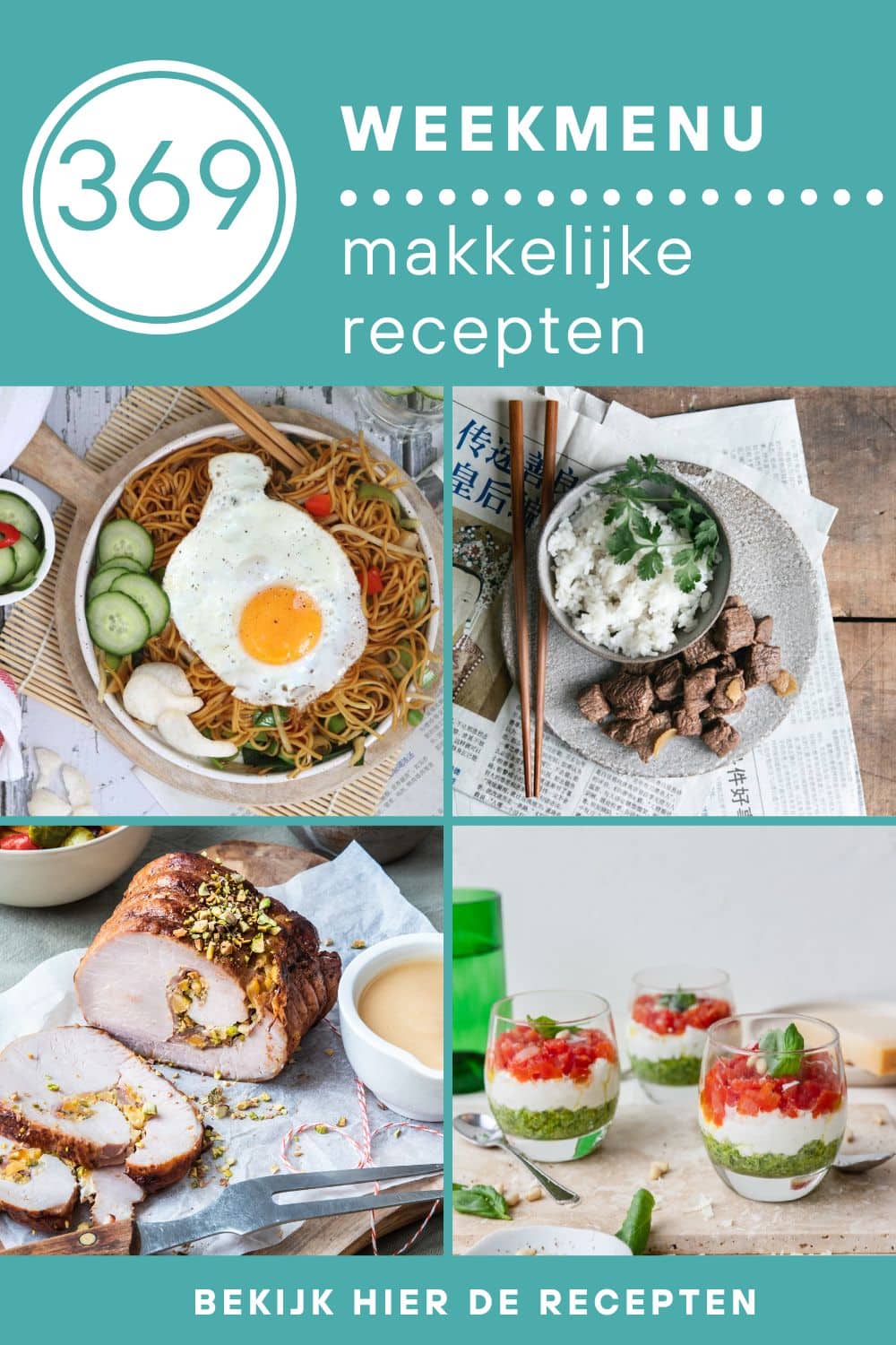 Weekmenu recepten voor het avondeten