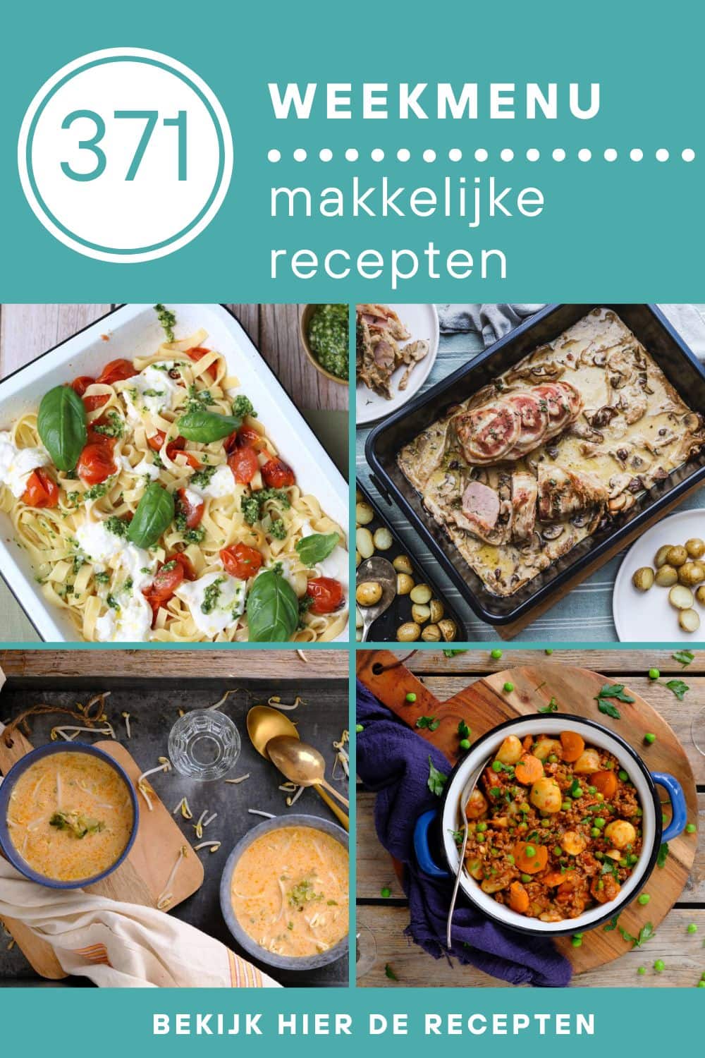 Weekmenu recepten voor het avondeten
