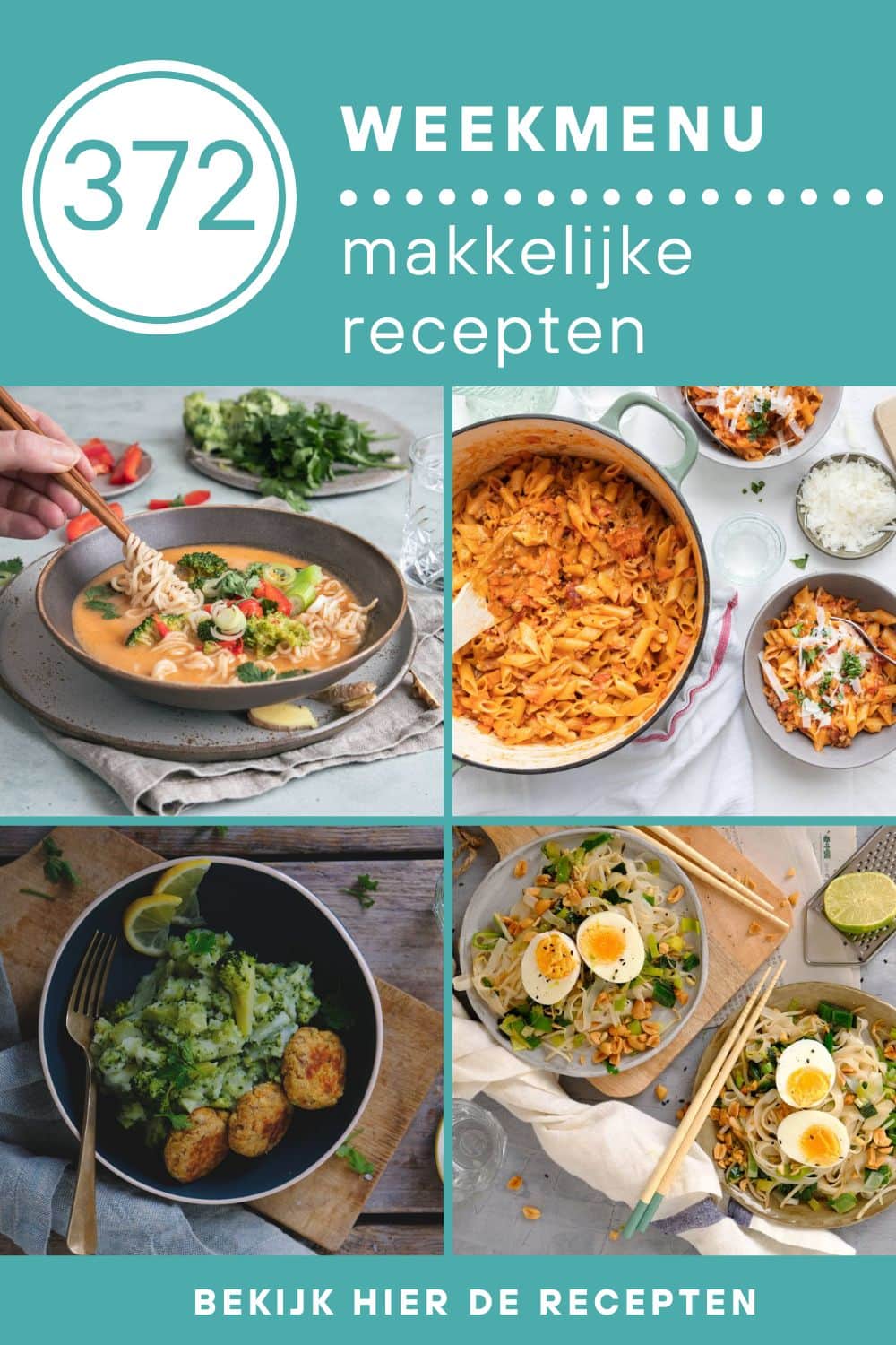 Weekmenu recepten voor het avondeten