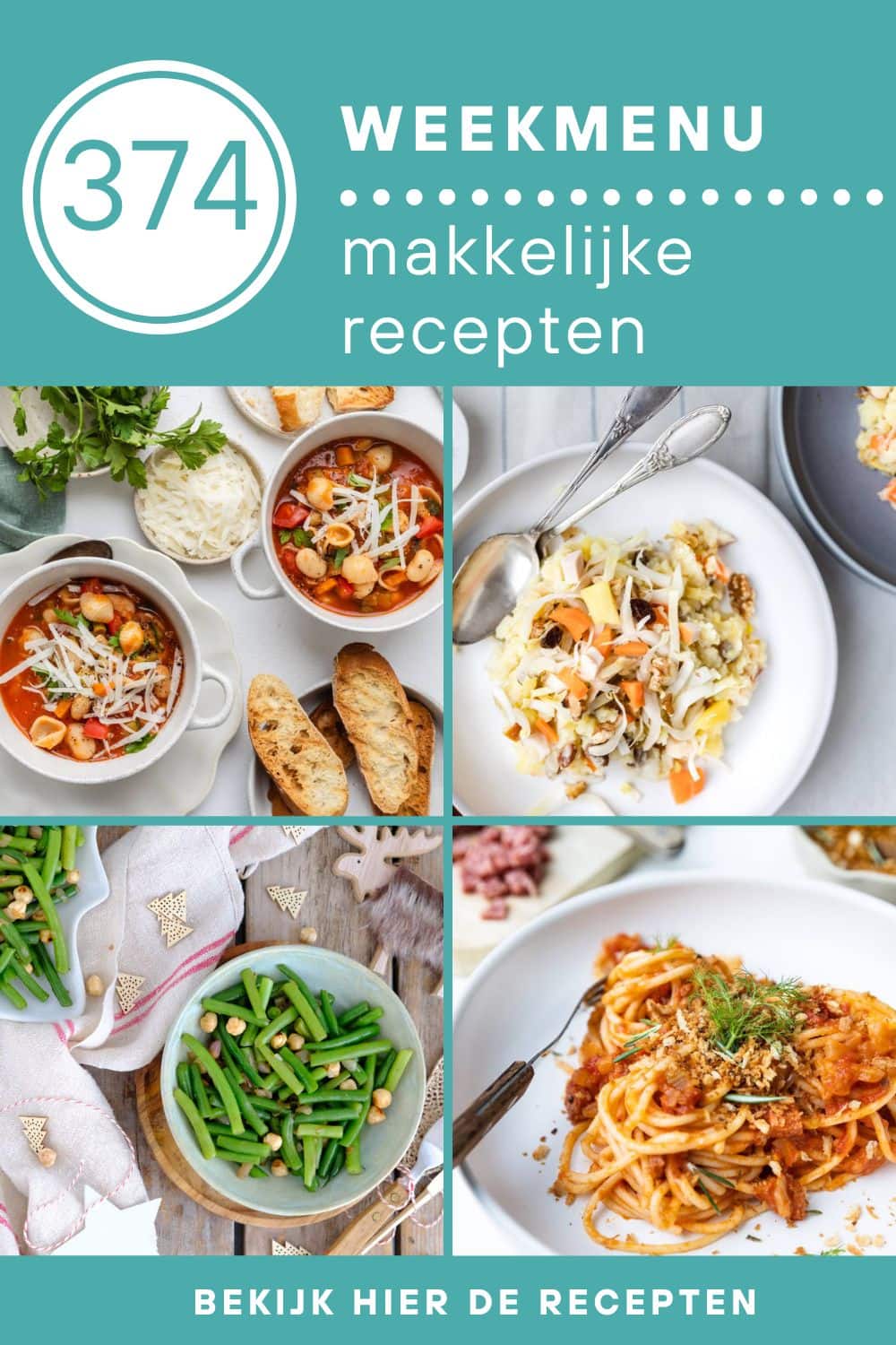 Weekmenu recepten voor het avondeten