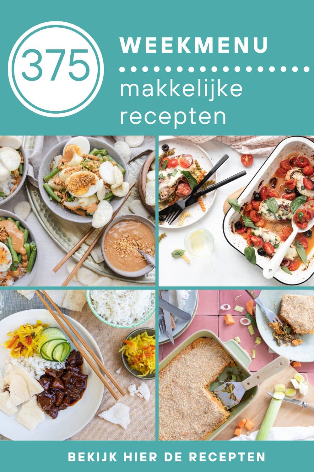 Weekmenu recepten voor het avondeten