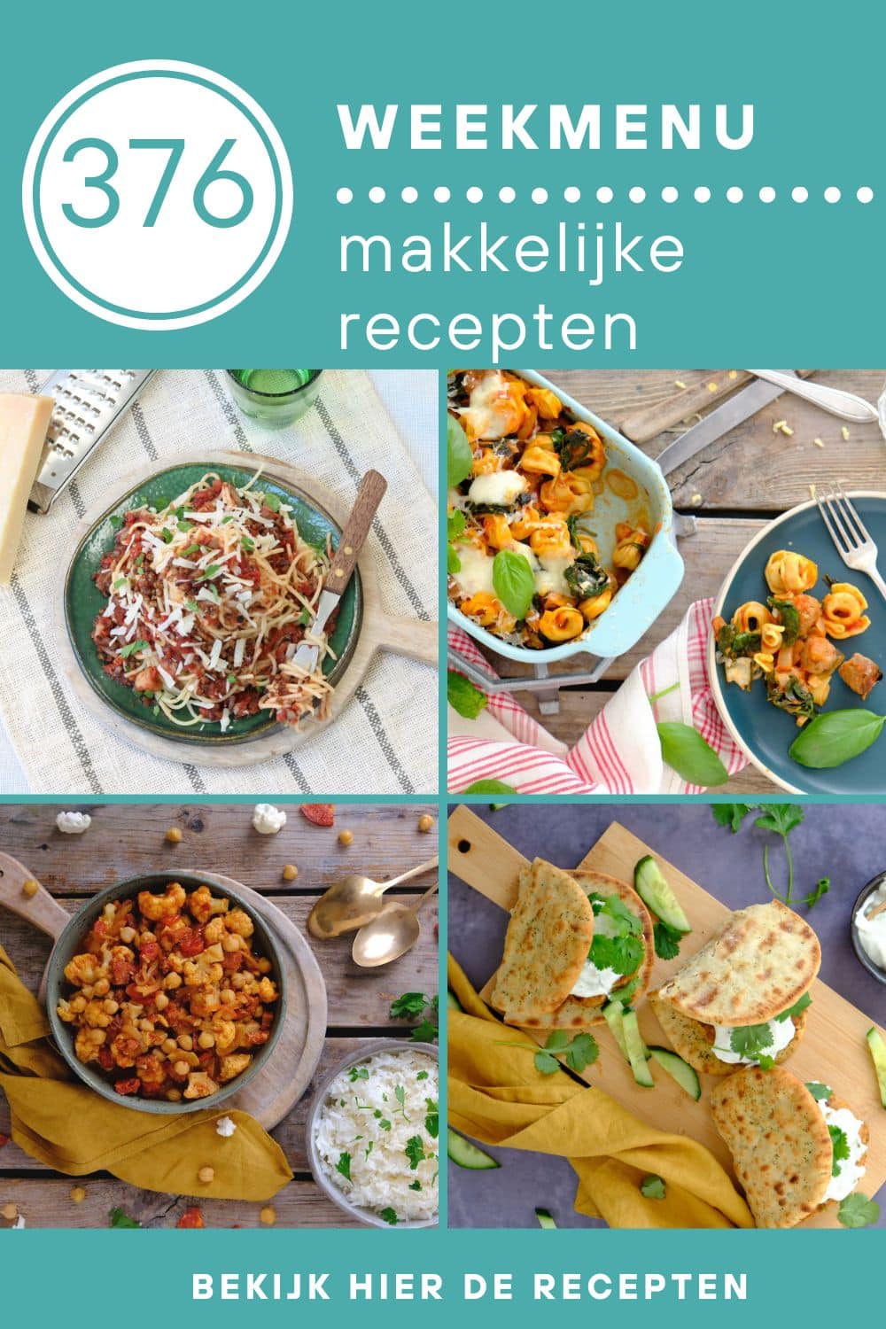 Weekmenu recepten voor het avondeten