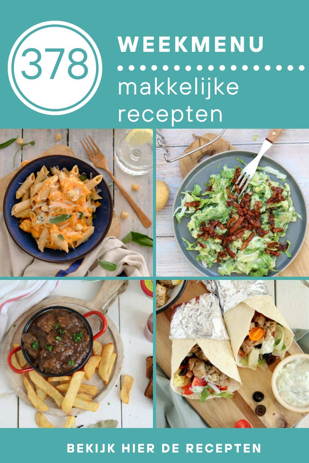 Weekmenu recepten voor het avondeten