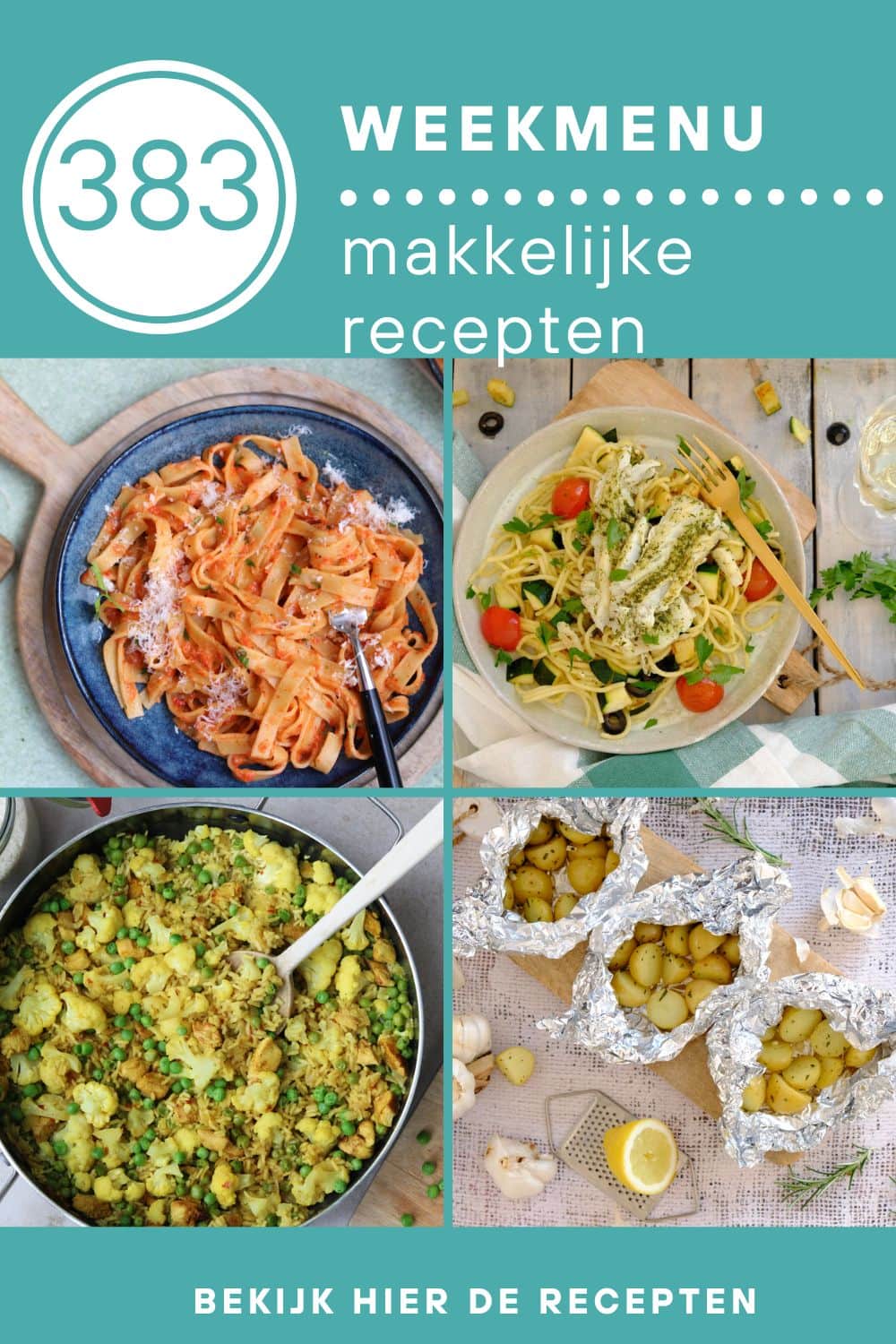 Weekmenu recepten voor het avondeten
