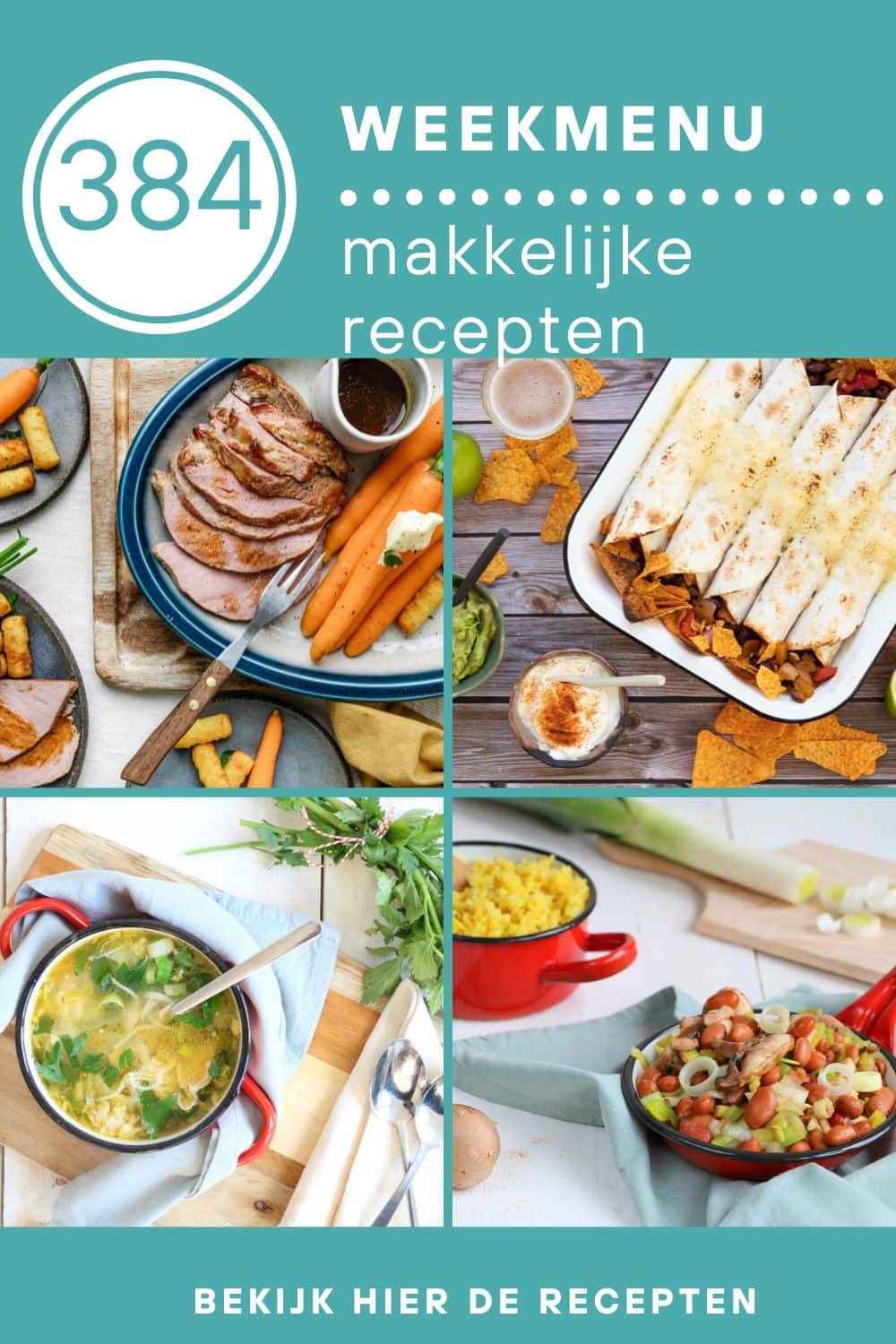 Weekmenu recepten voor het avondeten