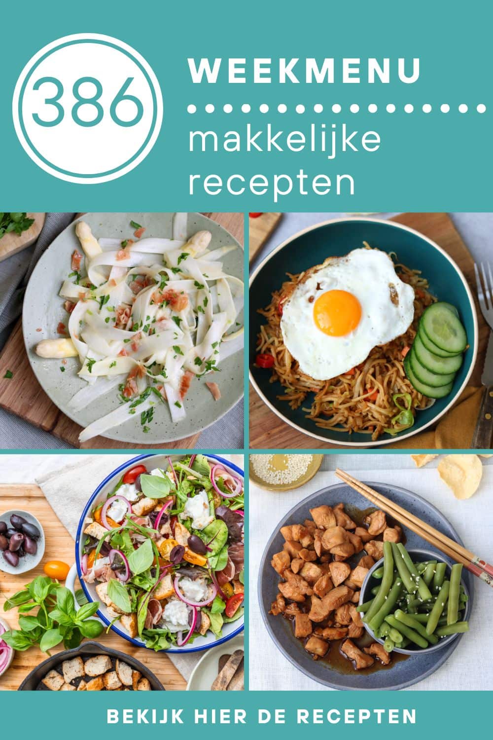 Weekmenu recepten voor het avondeten