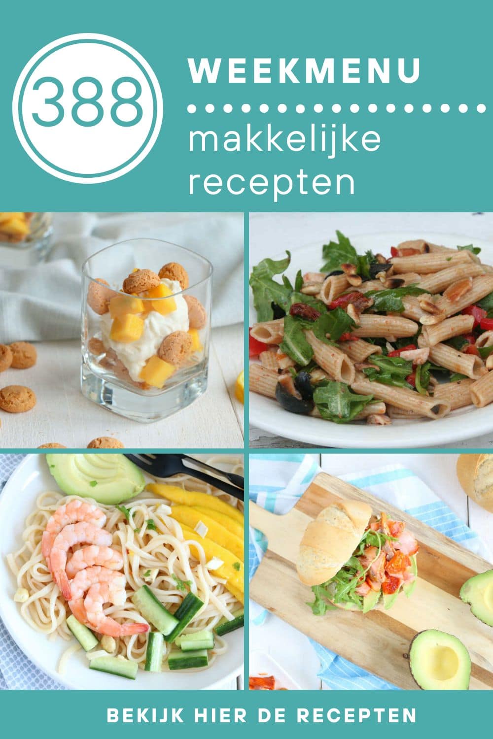 Weekmenu recepten voor het avondeten