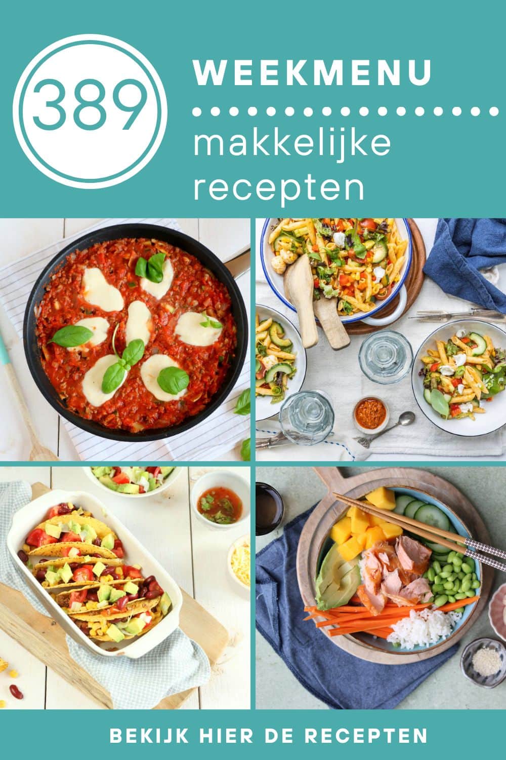 Weekmenu recepten voor het avondeten