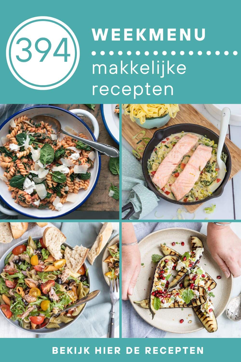 Weekmenu recepten voor het avondeten
