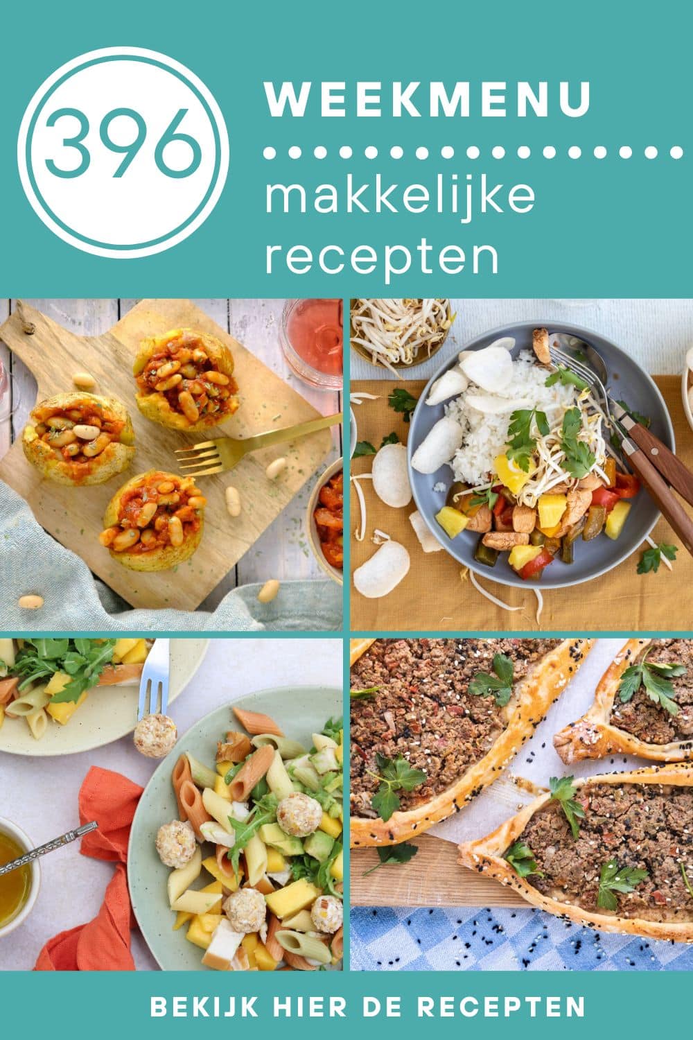 Weekmenu recepten voor het avondeten
