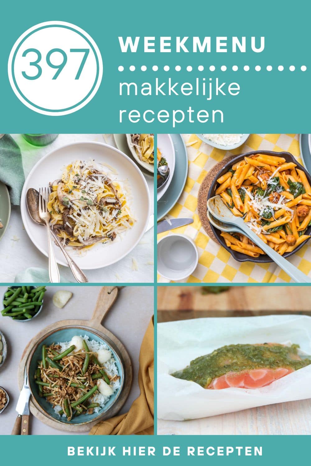 Weekmenu recepten voor het avondeten