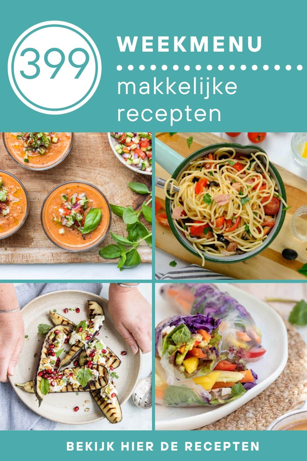 Weekmenu recepten voor het avondeten