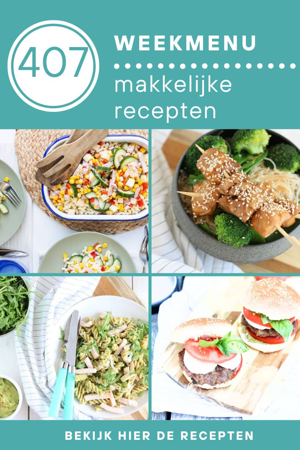 Weekmenu recepten voor het avondeten