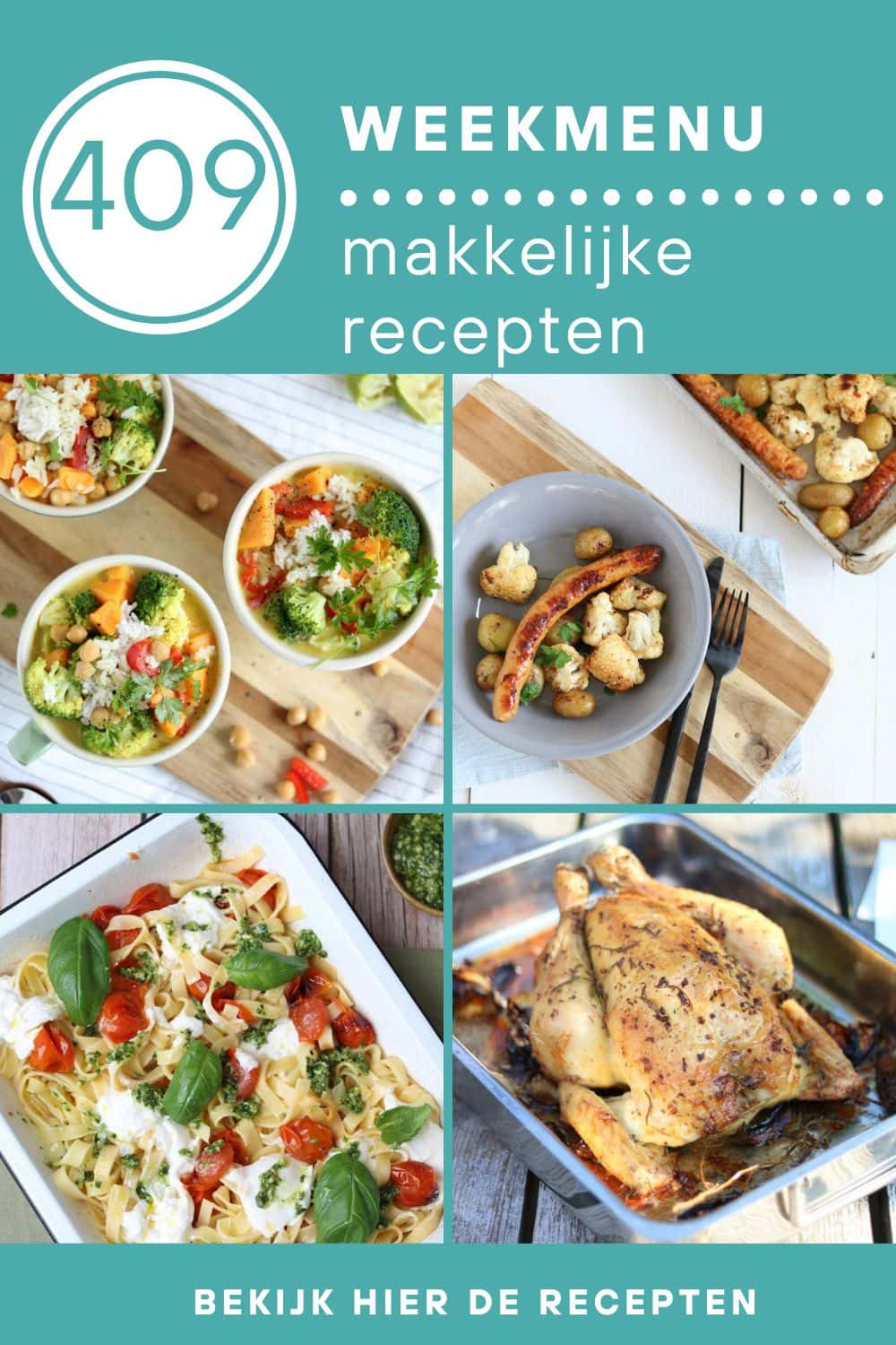 Weekmenu recepten voor het avondeten