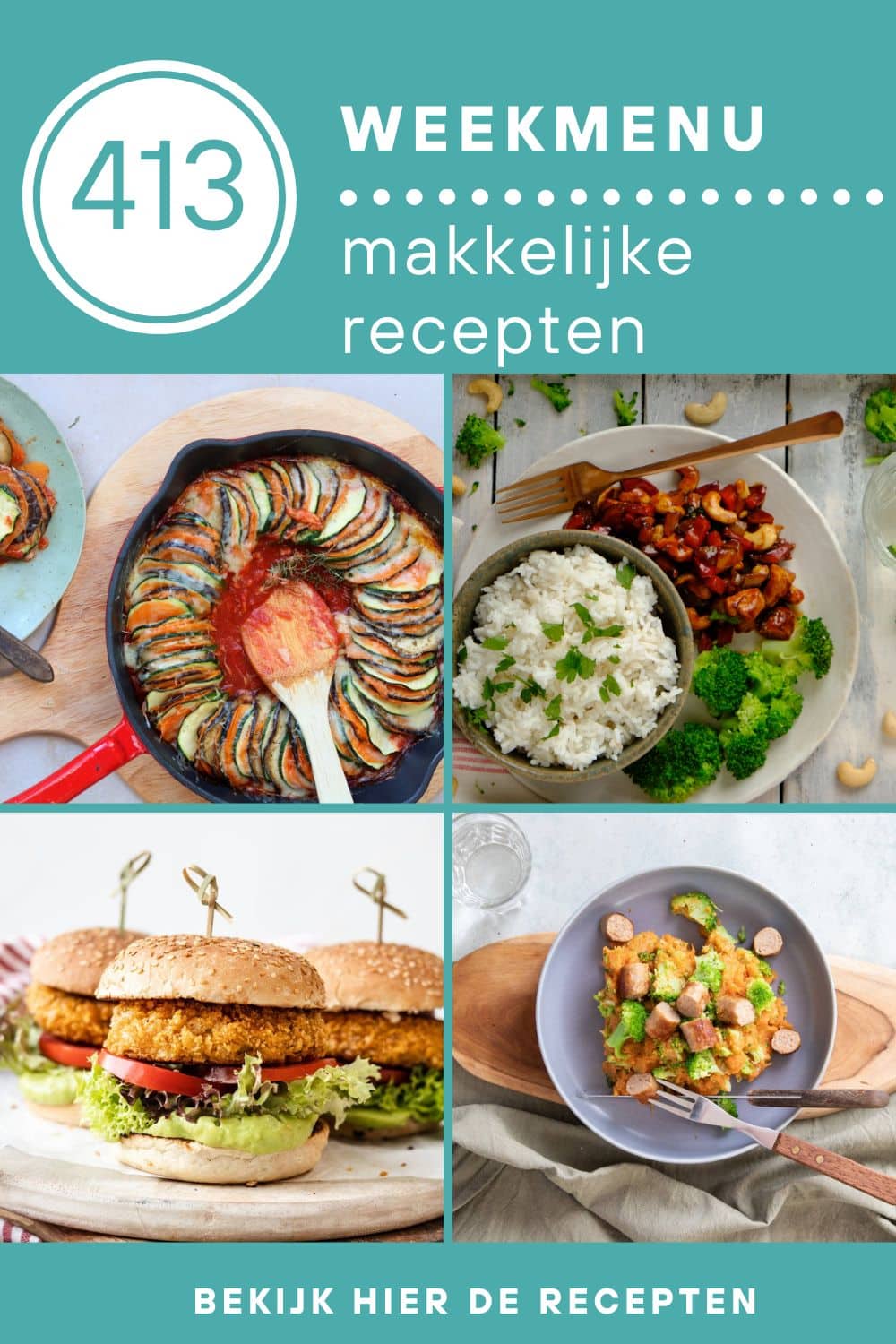 Weekmenu recepten voor het avondeten