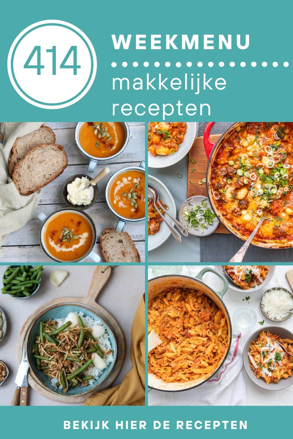 Weekmenu recepten voor het avondeten
