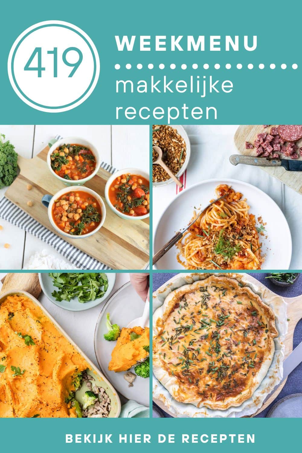 Weekmenu recepten voor het avondeten