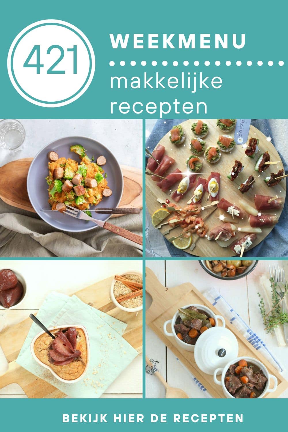 Weekmenu recepten voor het avondeten