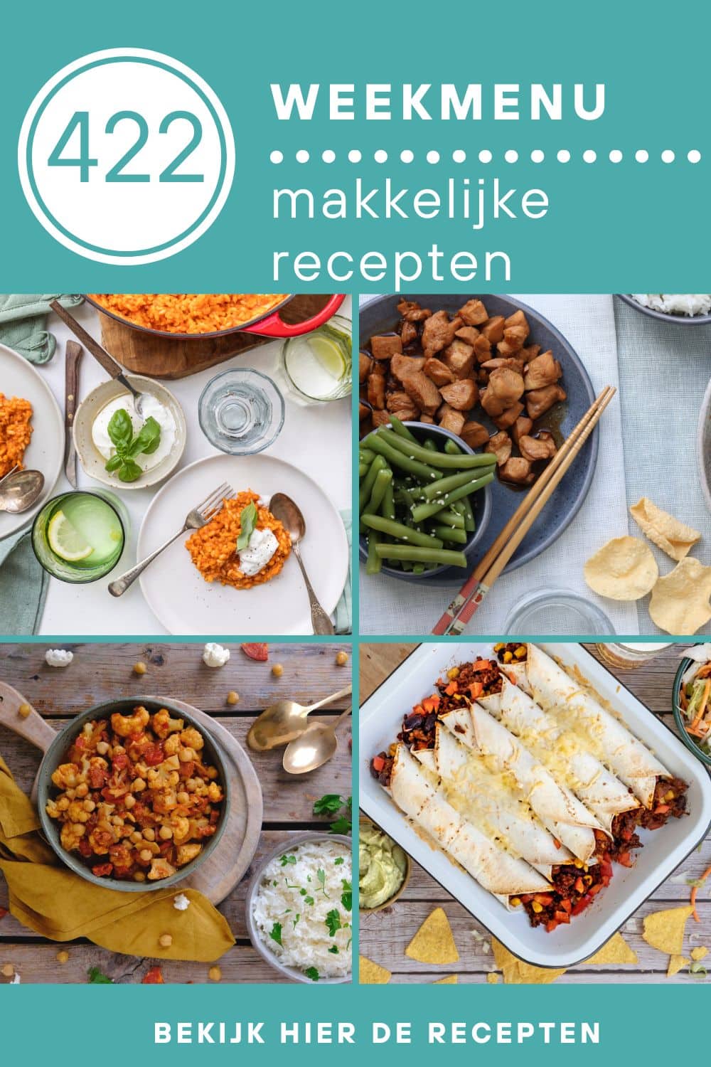 Weekmenu recepten voor het avondeten