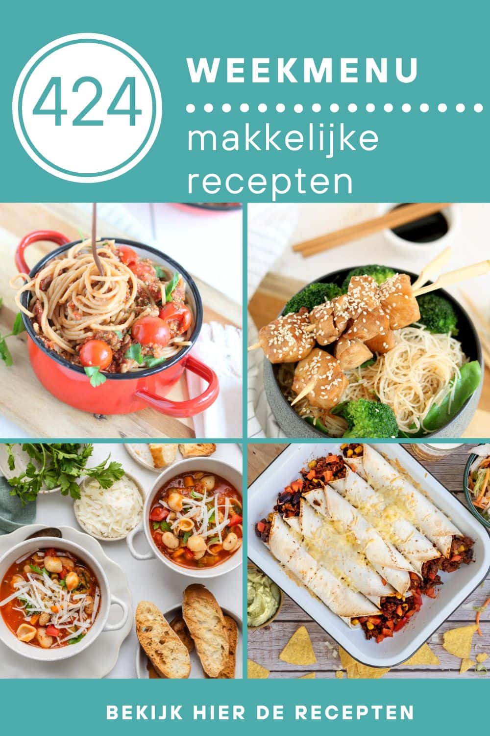 Weekmenu recepten voor het avondeten