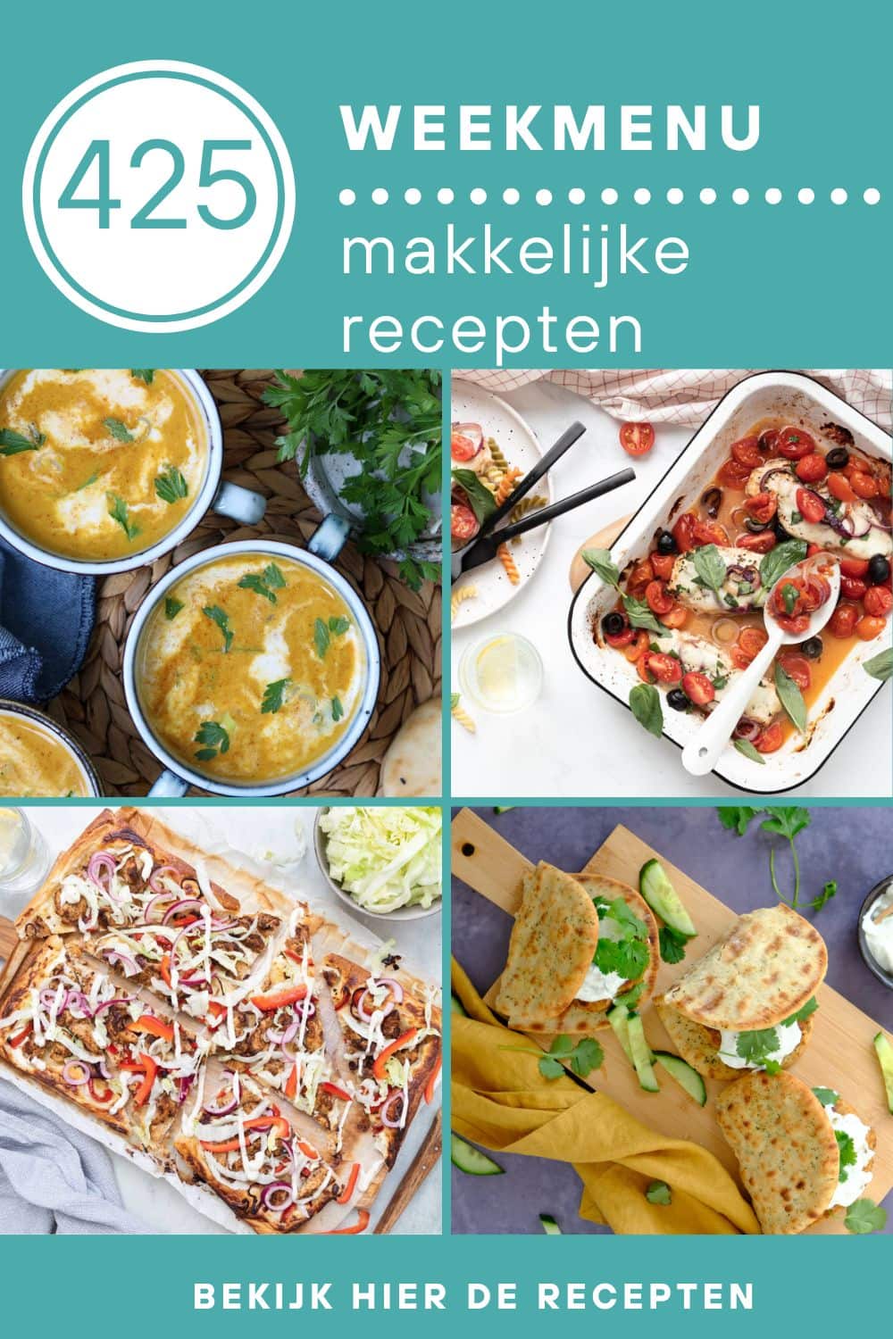 Weekmenu recepten voor het avondeten