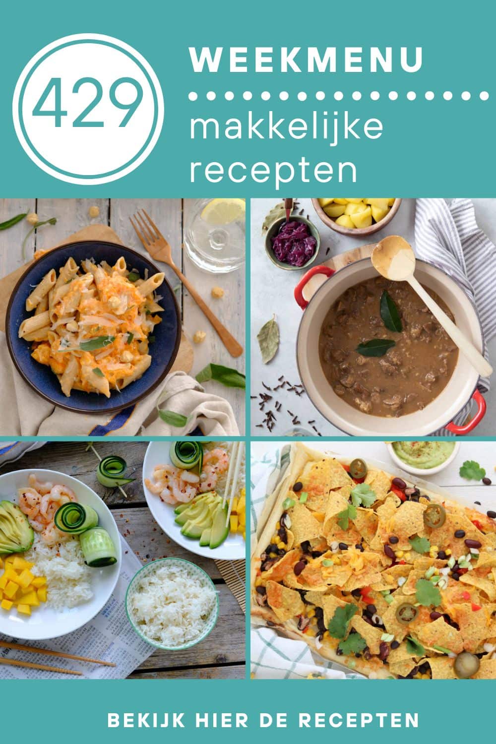 Weekmenu recepten voor het avondeten