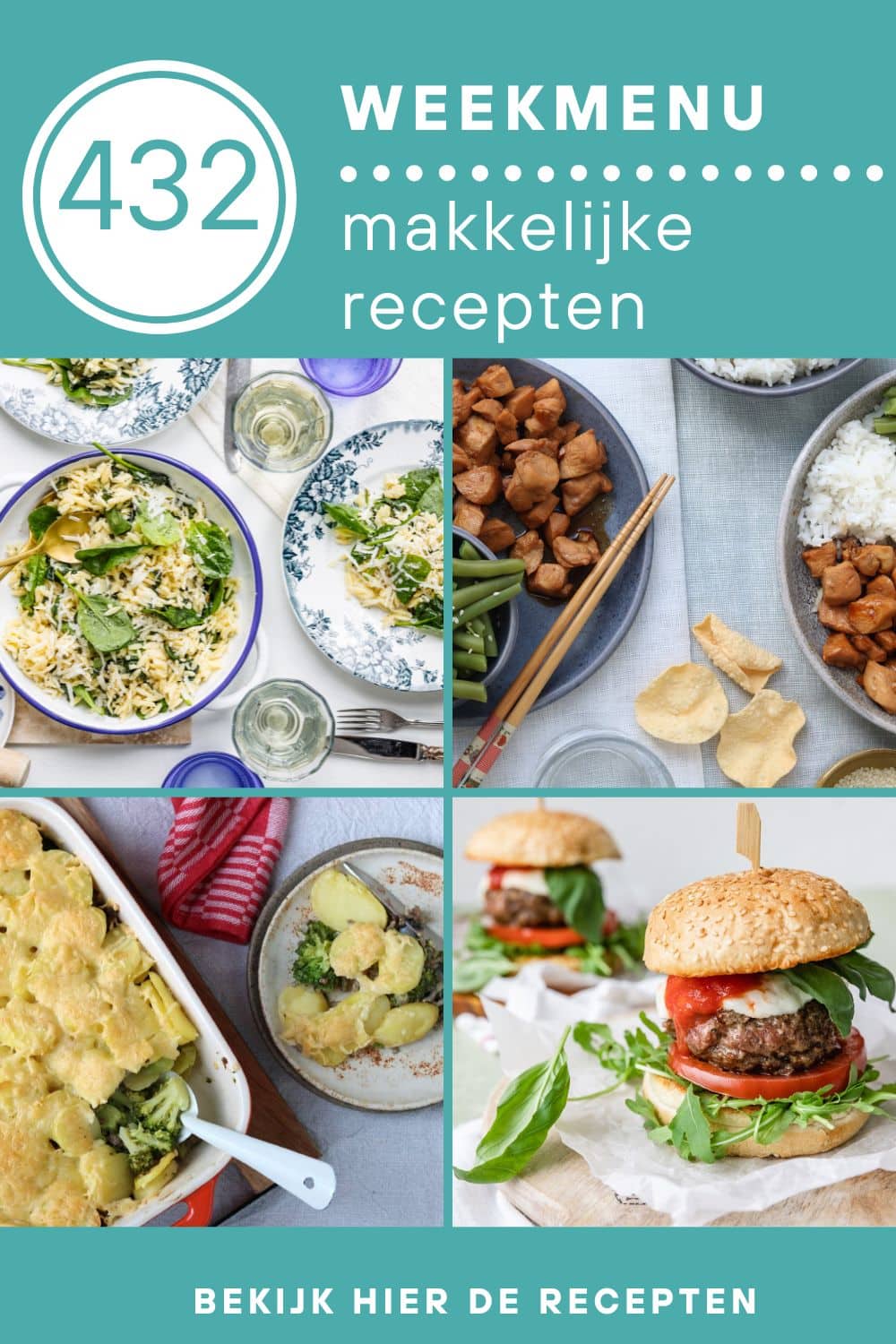 Weekmenu recepten voor het avondeten